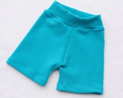 Turquoise wool shorties by Little Green Honu