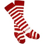 Rock-a-Thigh Baby Sock Red and White Strips