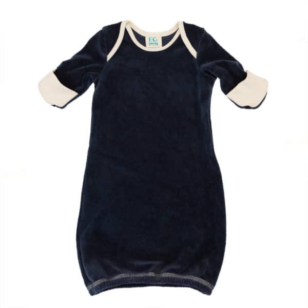 EC Peesy Sleepy Gown Navy with Natural Mittens