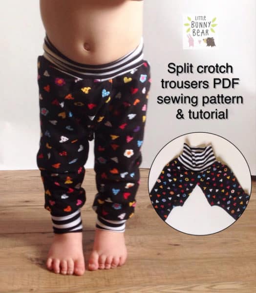 Little Bunny Bear Split Crotch Trousers PDF Pattern
