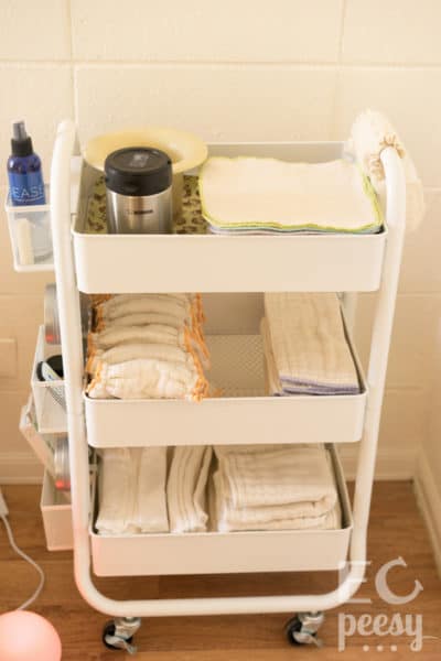 Cloth Diaper Storage Cart