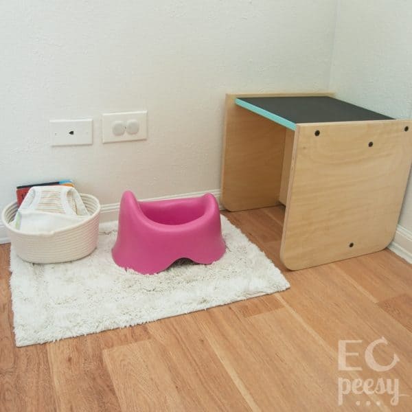 Montessori Cube Chair Converted to a Desk