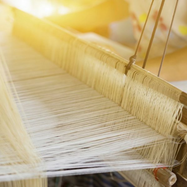 Weaving Loom Making Woven Fabric